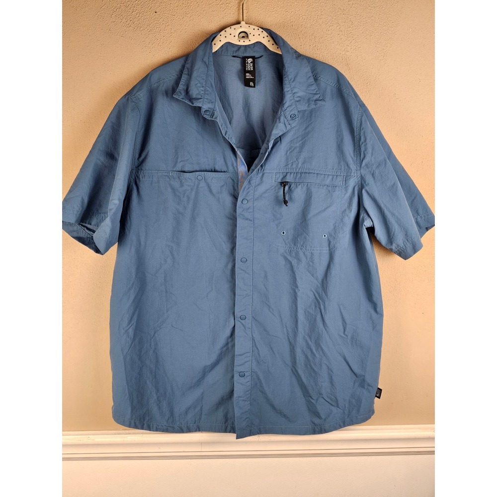 Mountain Hardwear‎ Mens Blue Vented Hiking Short Sleeve Shirt XL